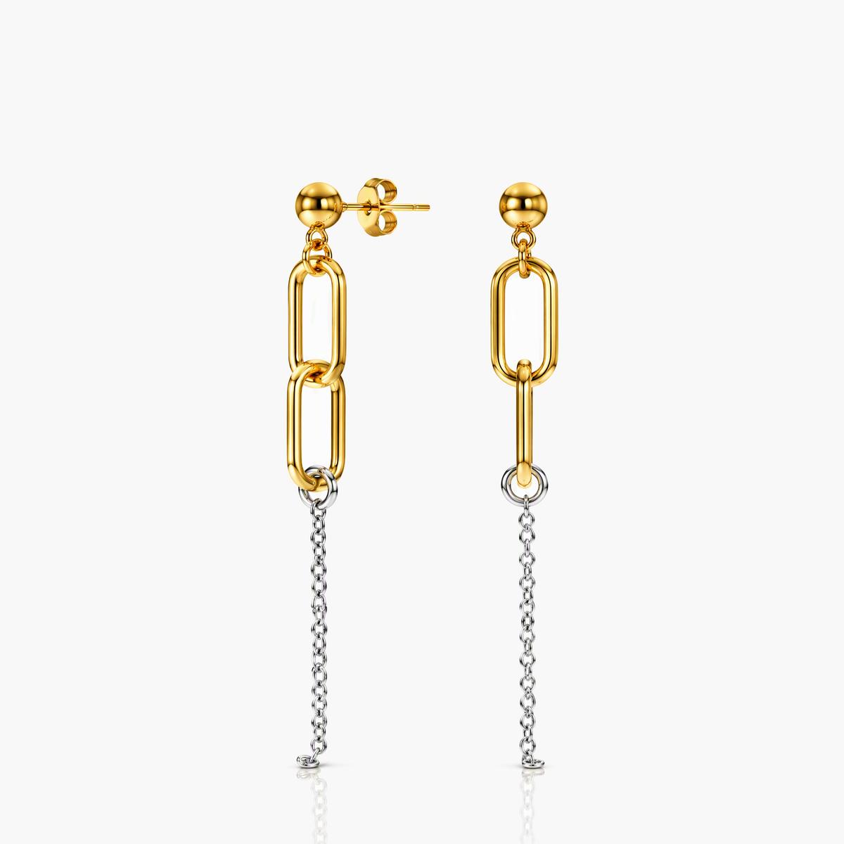 Trendy Oval Link Chain Drop Earrings