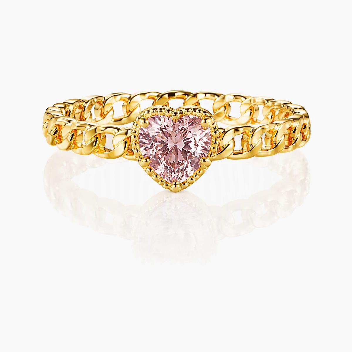 Dainty Heart Chain Link Ring
