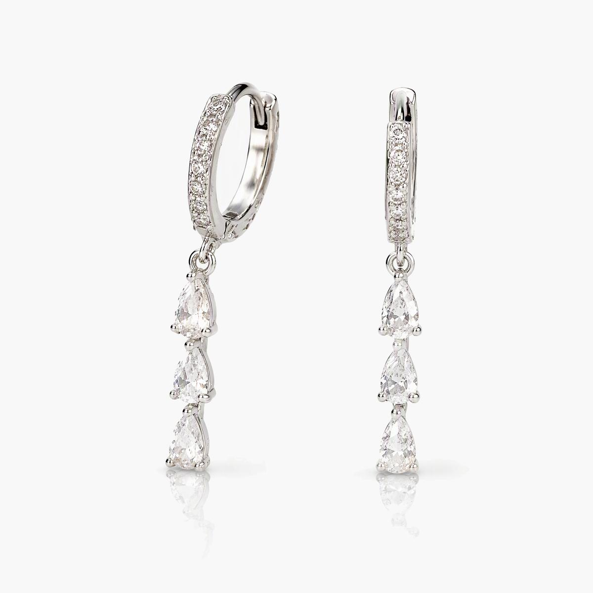 Elegant Triple Teardrop Drop Earrings