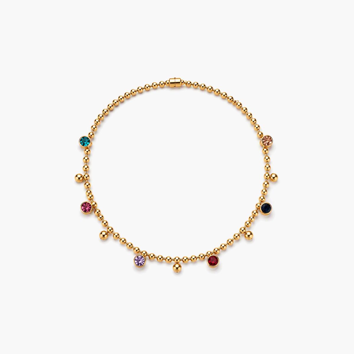 Dainty Multi-Stone Bead Chain Necklace