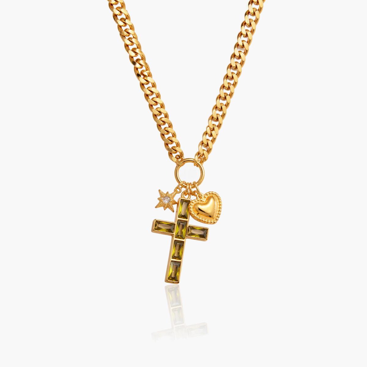 Trendy Cross Charm Necklace
