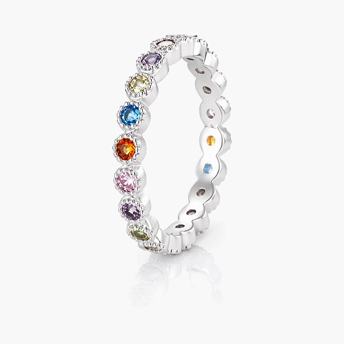 Multicolor Gem Band Ring
