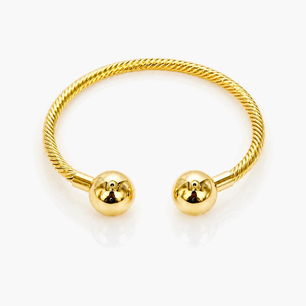 Twisted Ball End Cuff Bracelet