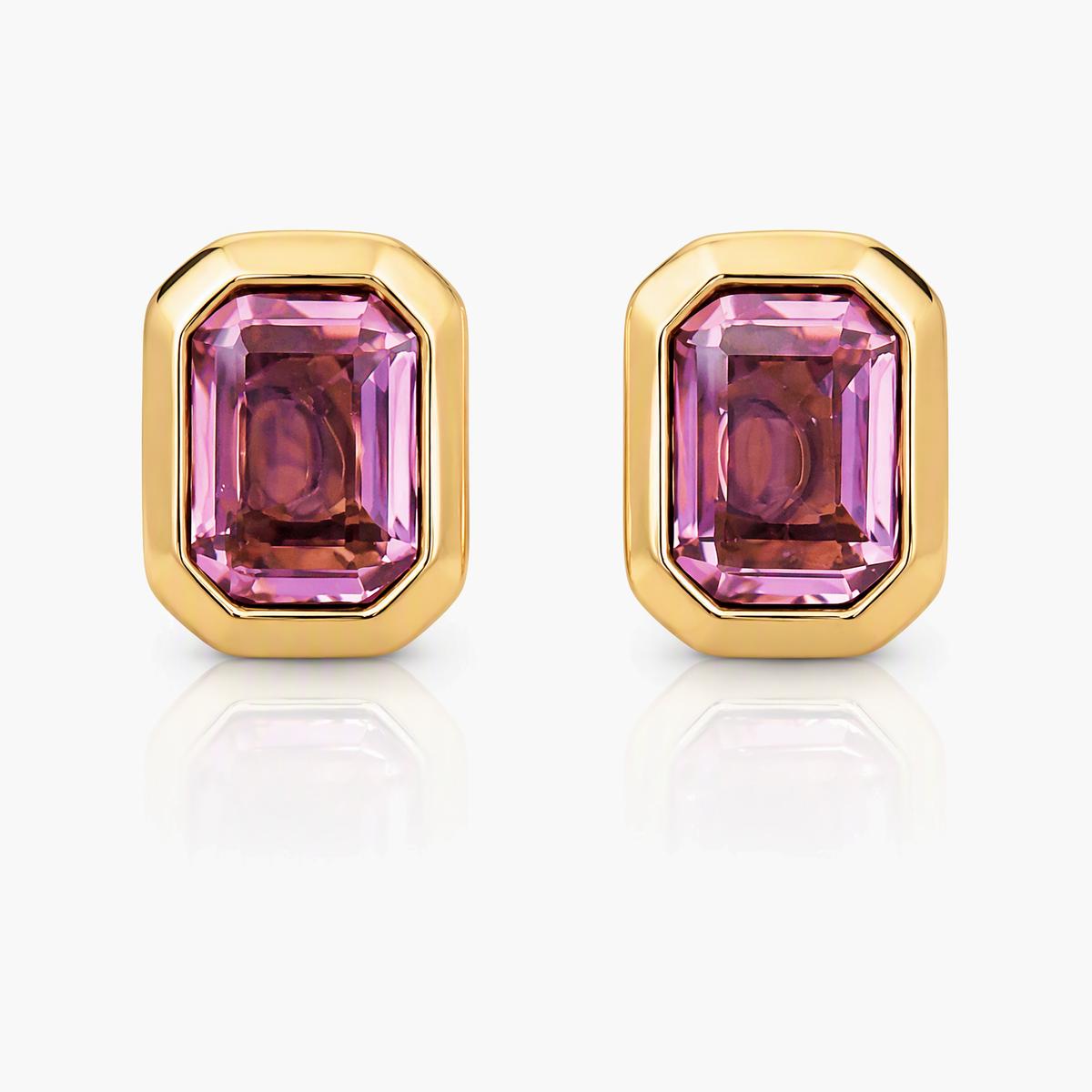Octagonal Bezel Stud Earrings