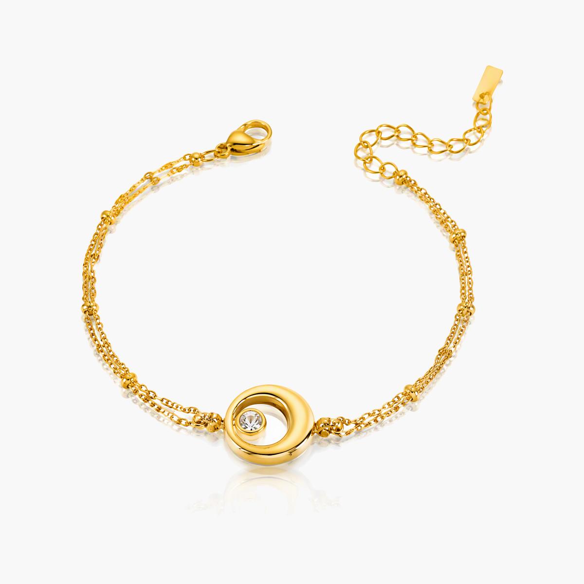 Dainty Bar and Disc Bracelet
