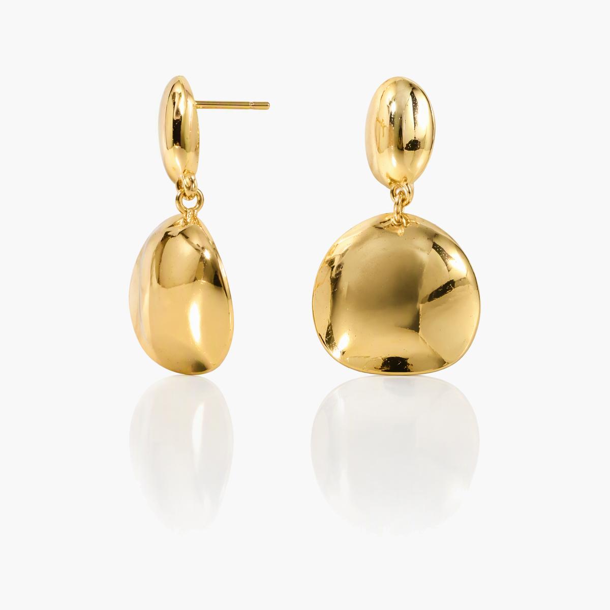 Double Disc Drop Earrings