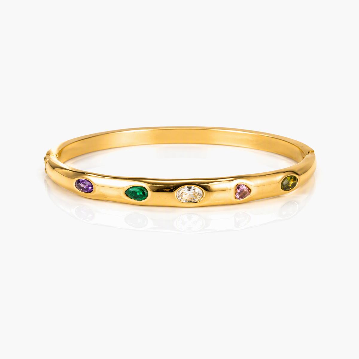 Elegant Square Stone Bangle