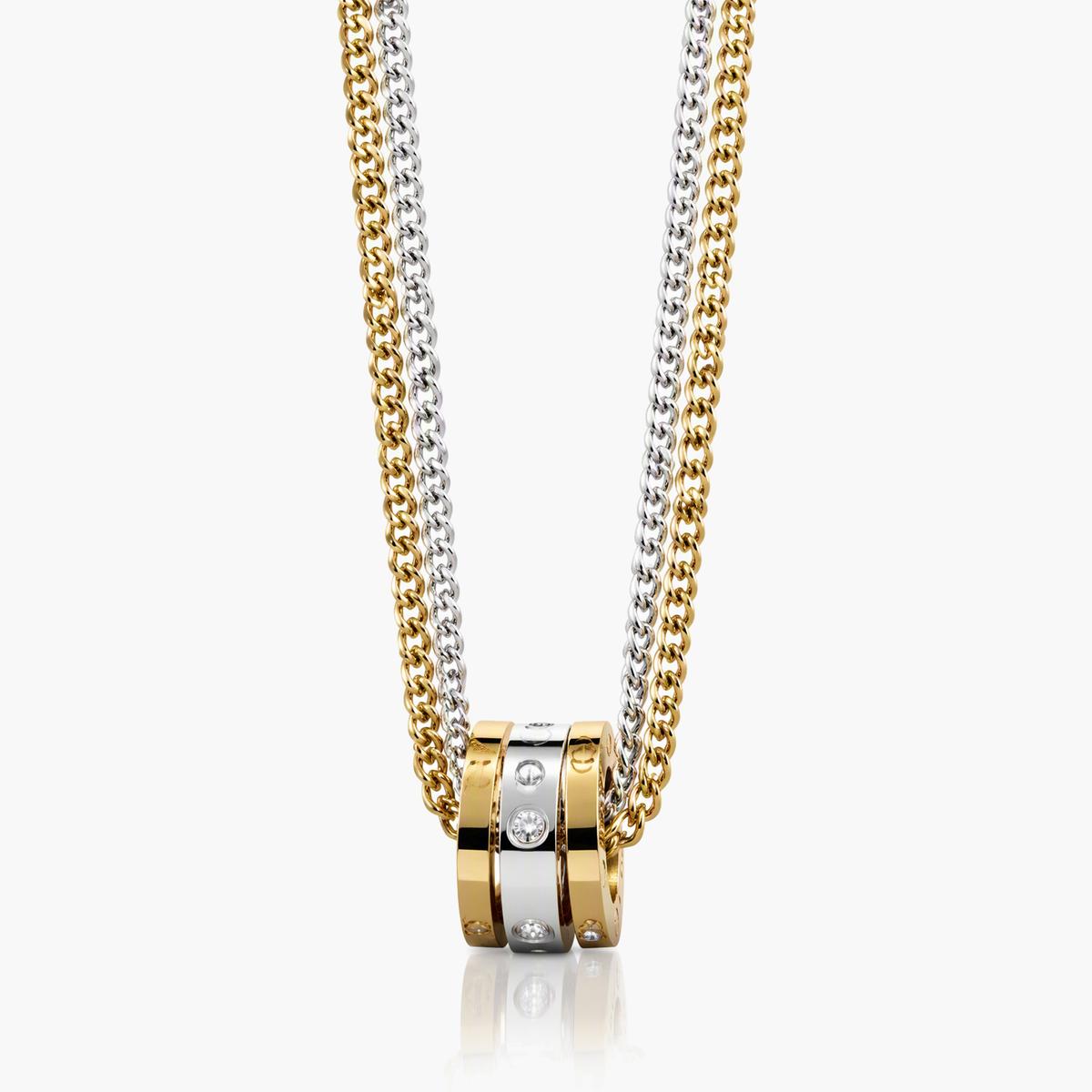 Trendy Interlocking Rings Pendant Necklace