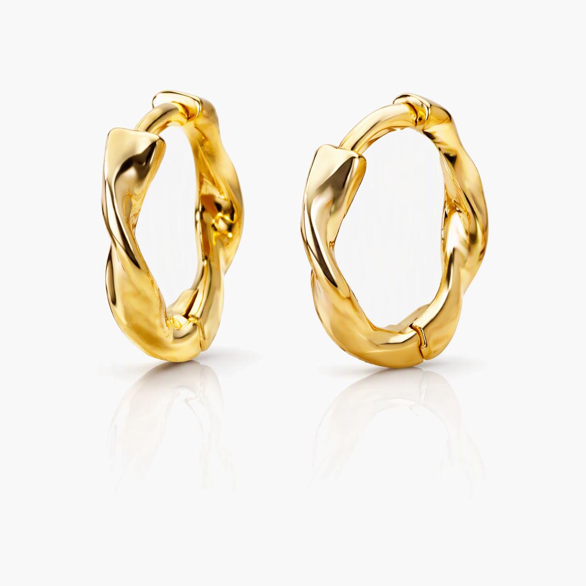 Textured & Paved Hoop Earrings