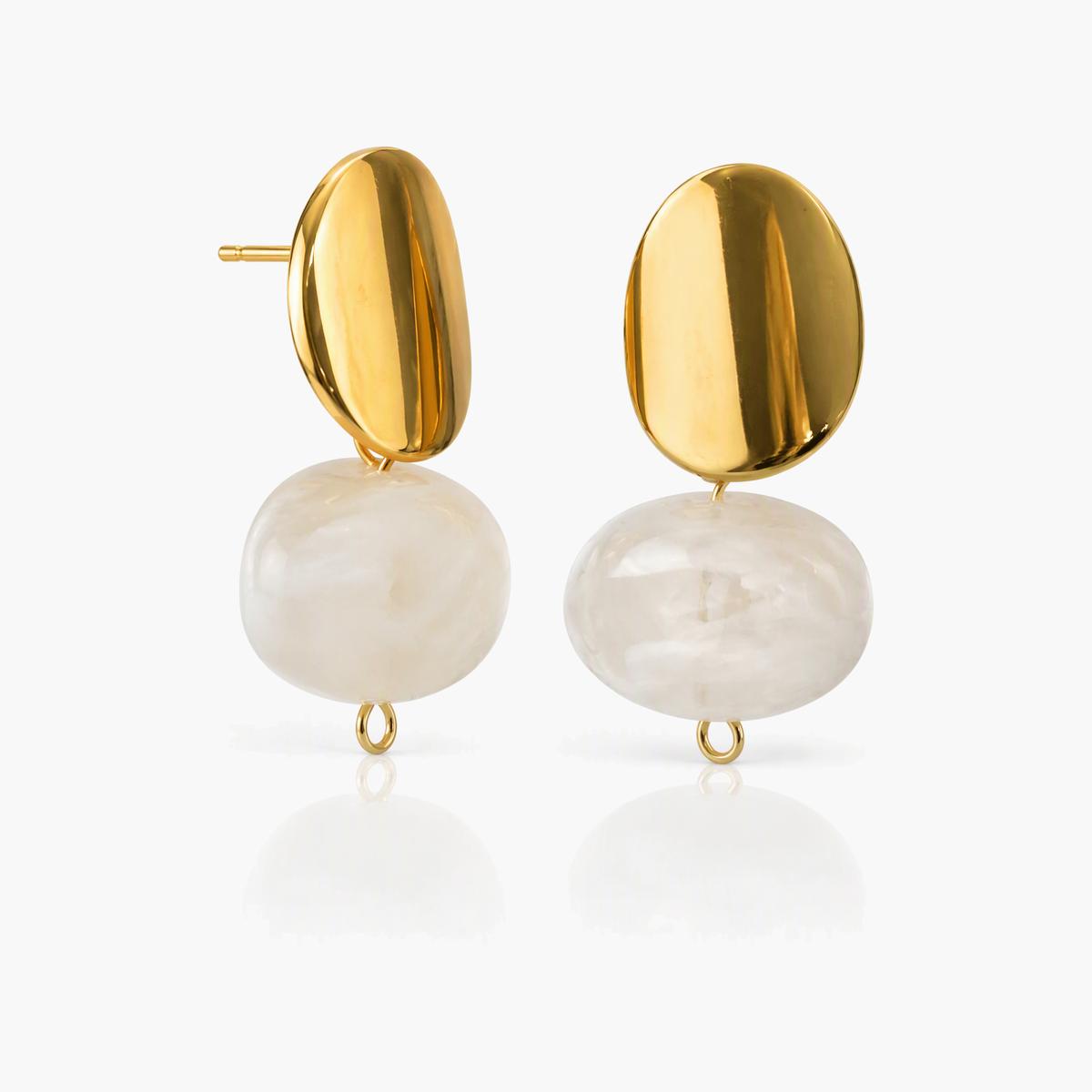 Oval And Sphere Drop Earrings