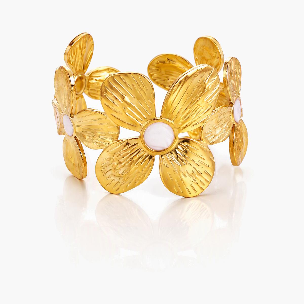 Floral Open Cuff Bracelet