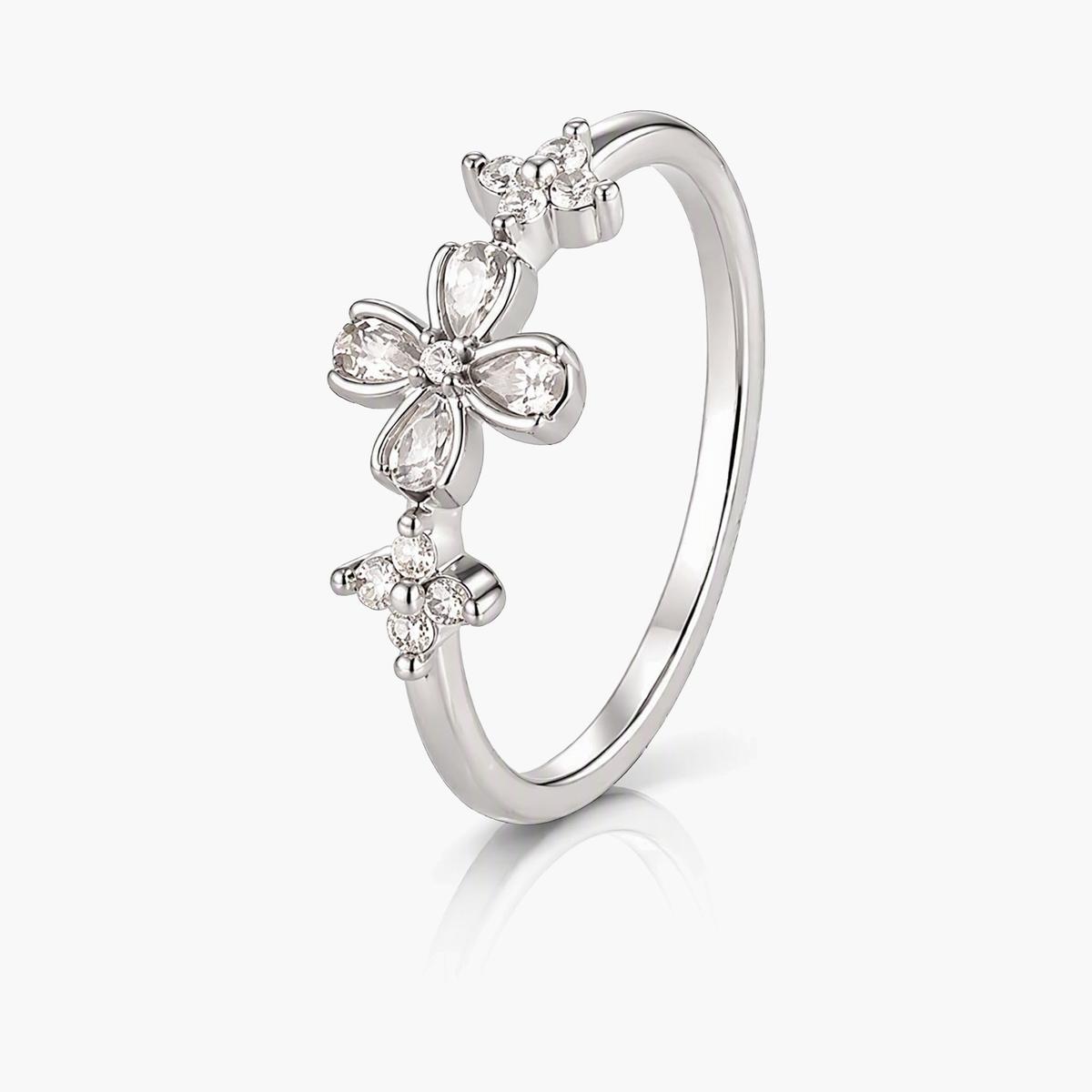 Dainty Four-Leaf Clover Ring