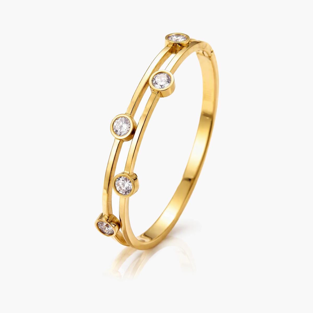 Double Layer Stone Bangle