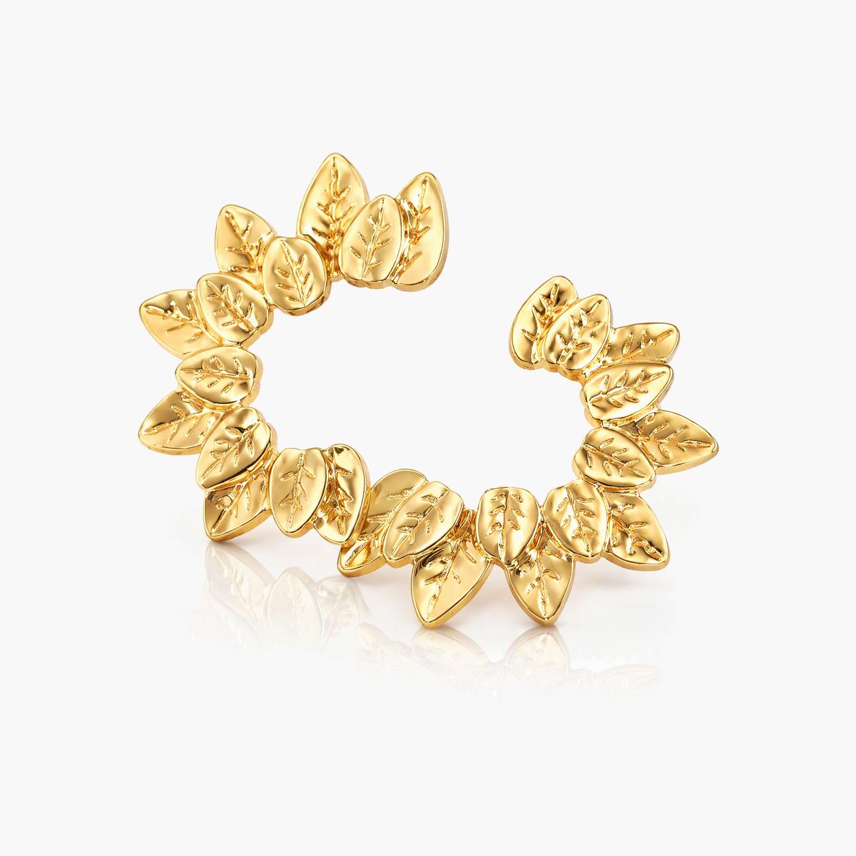 Leaf Cluster Hoop Earrings