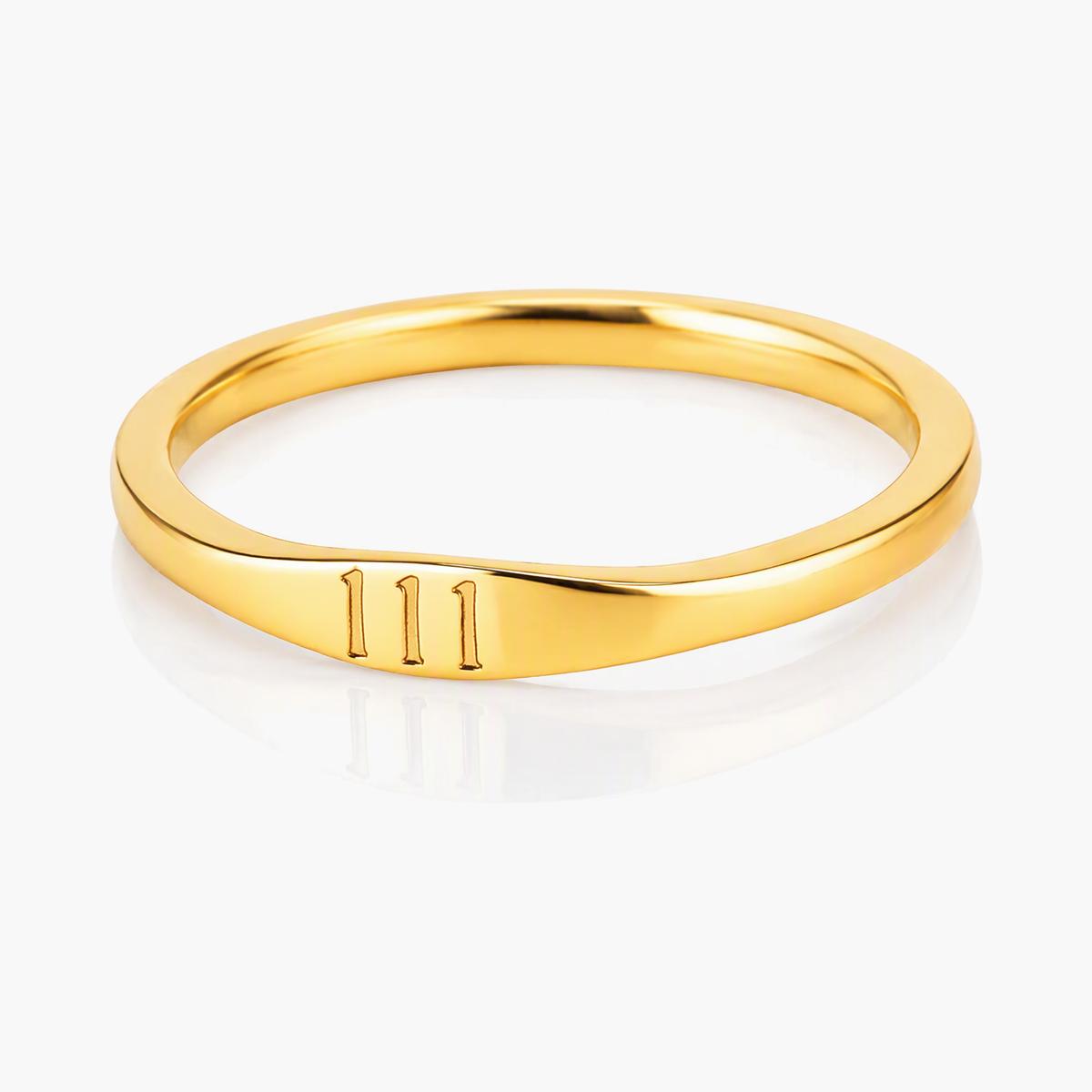 Minimalist Engraved Number Band Ring