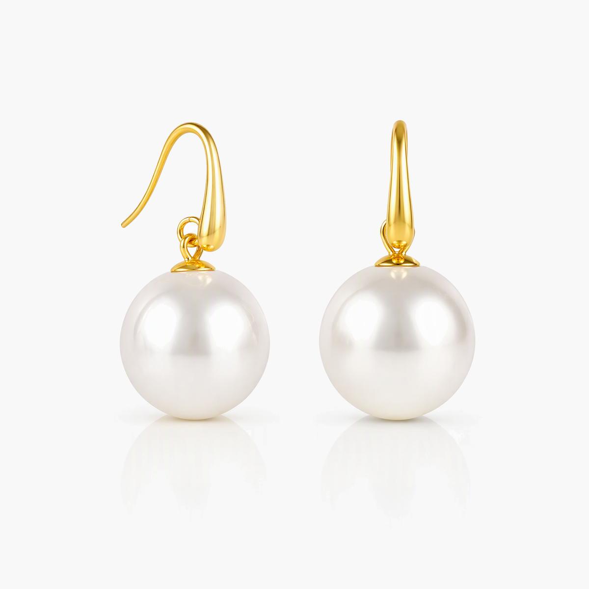Elegant Round Pearl Drop Earrings