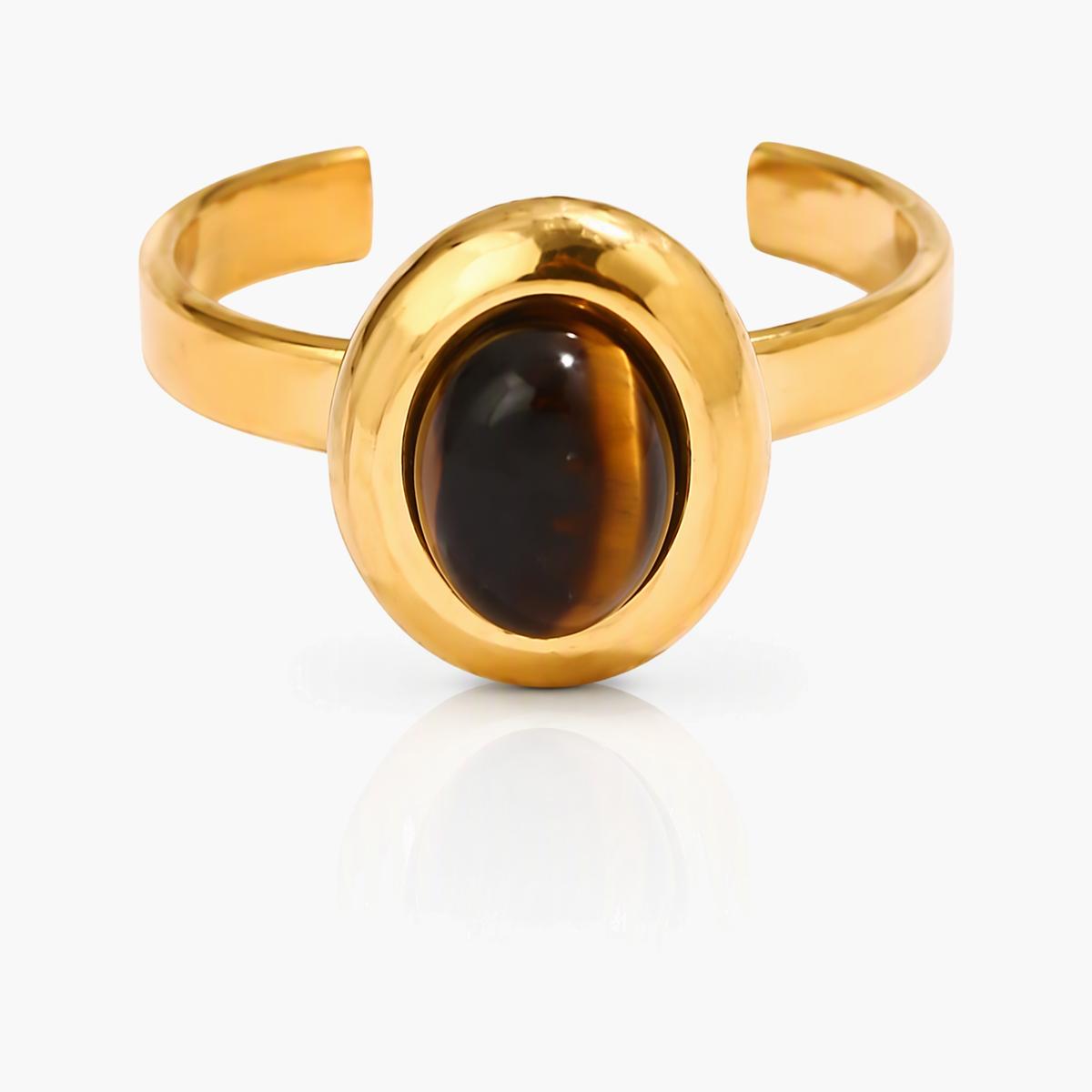 Minimalist Oval Open Cuff Ring