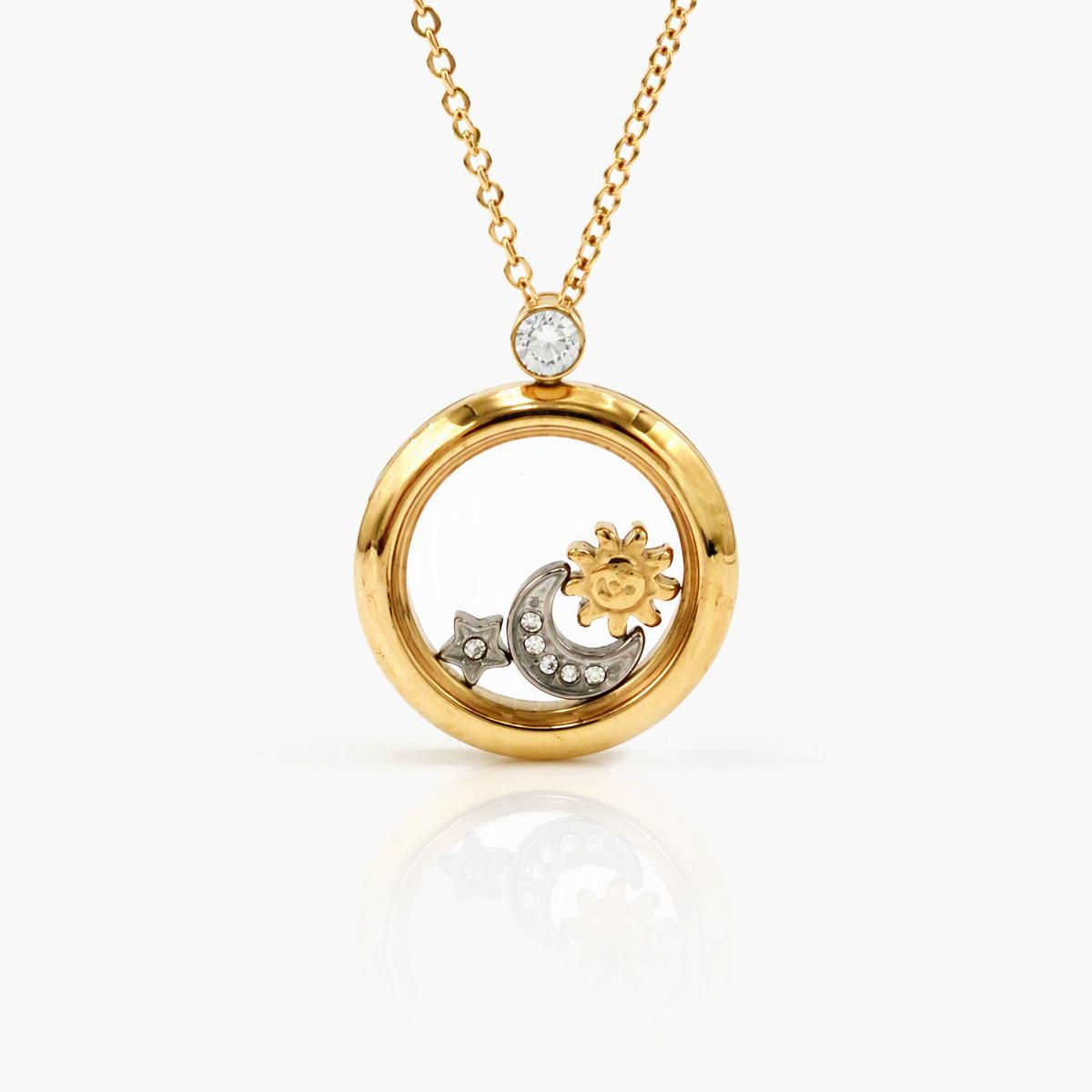 Sun Moon Star Charm Necklace