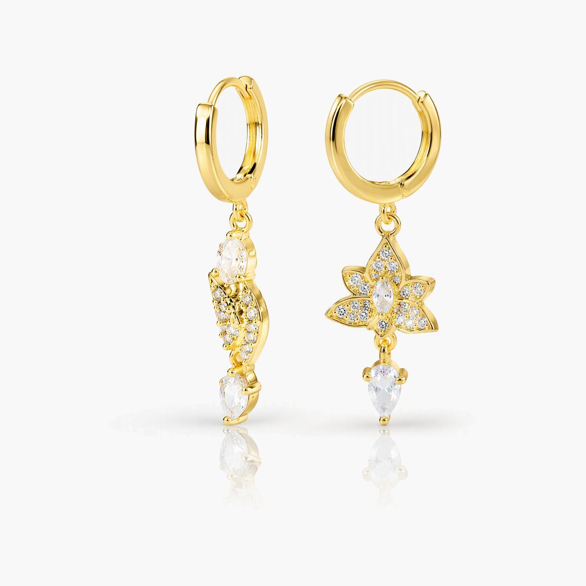 Dainty Butterfly Charm Huggie Earrings