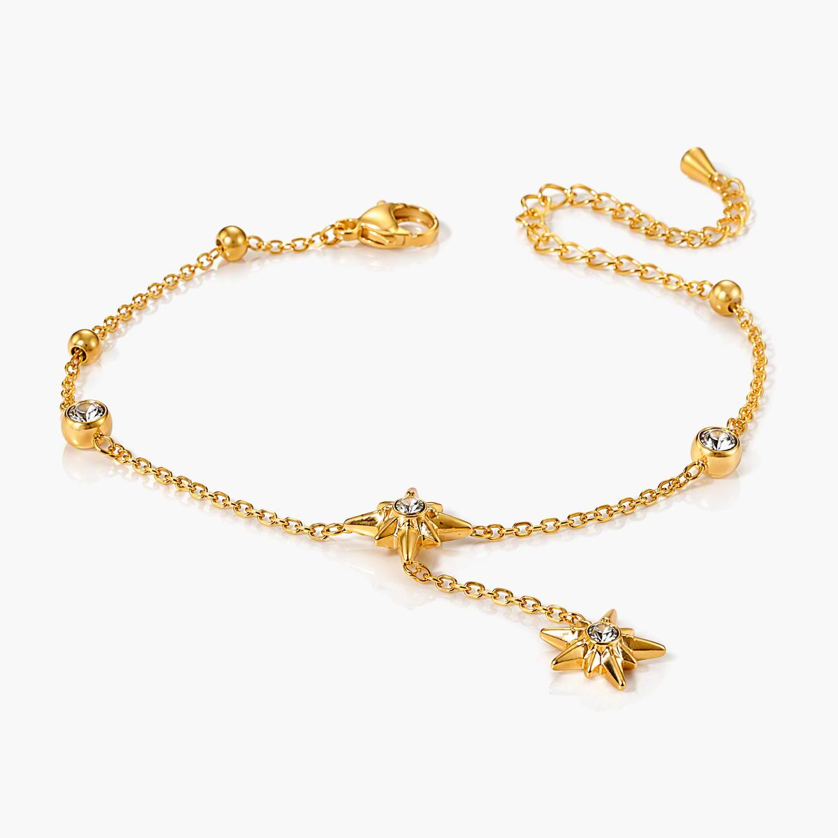 Dainty Star and Disc Chain Bracelet