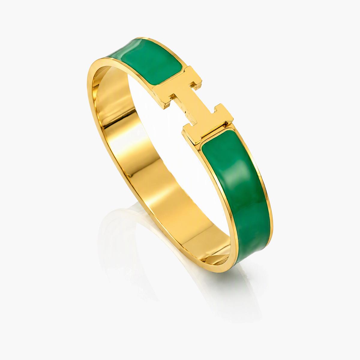 Trendy H-Shape Enamel Bangle