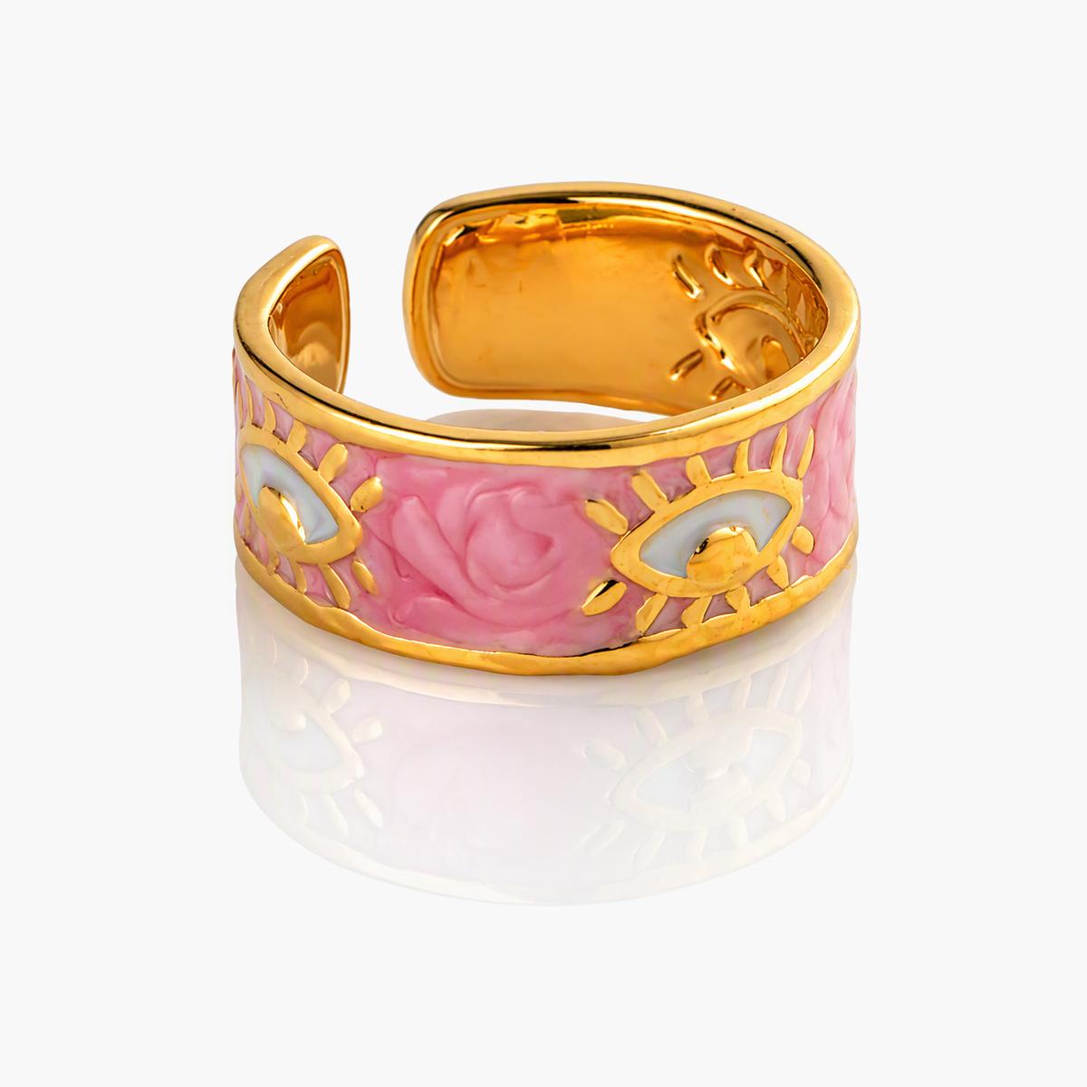 Boho Sun Motif Open Ring