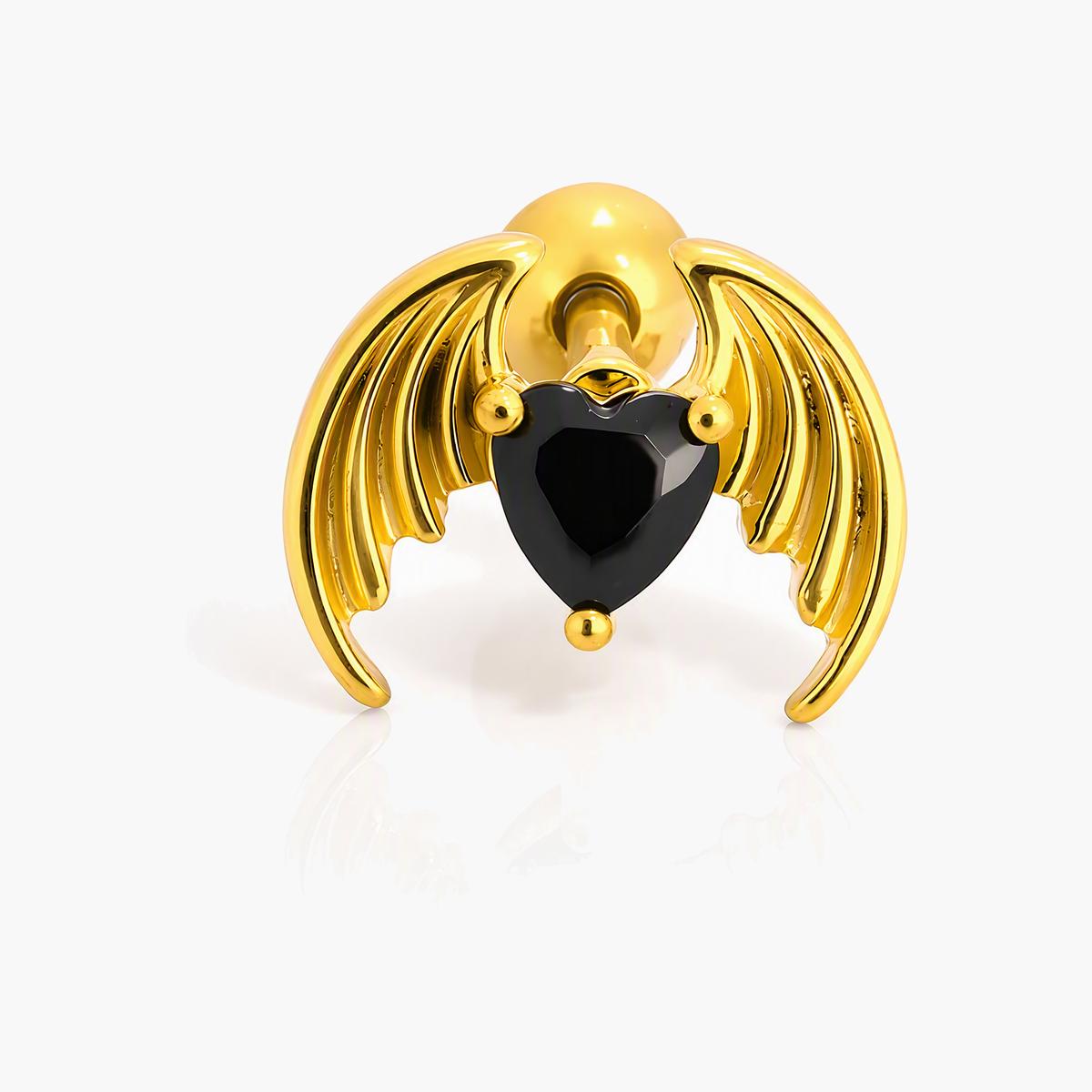 Winged Heart Stud Earrings