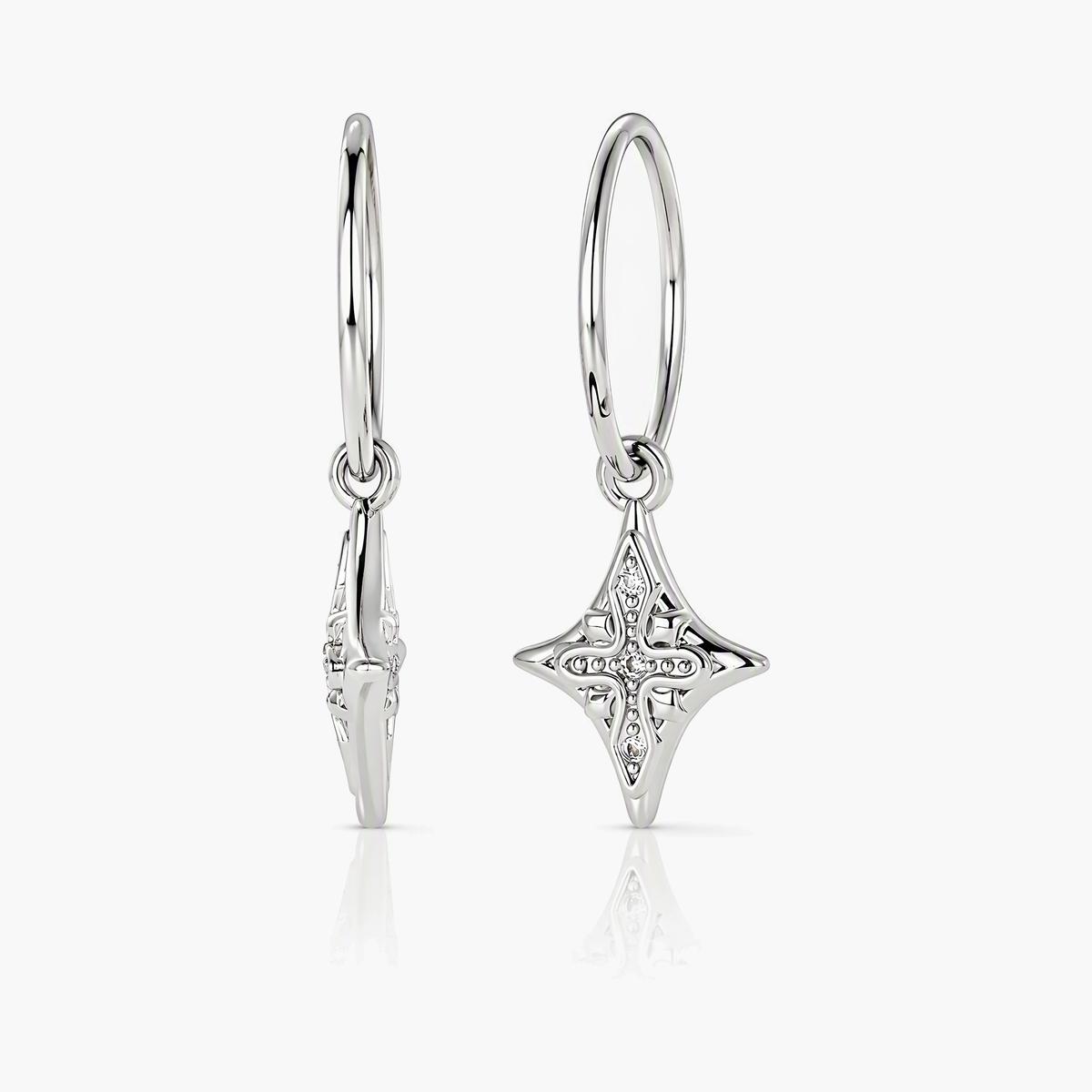 Cross Charm Hoop Earrings