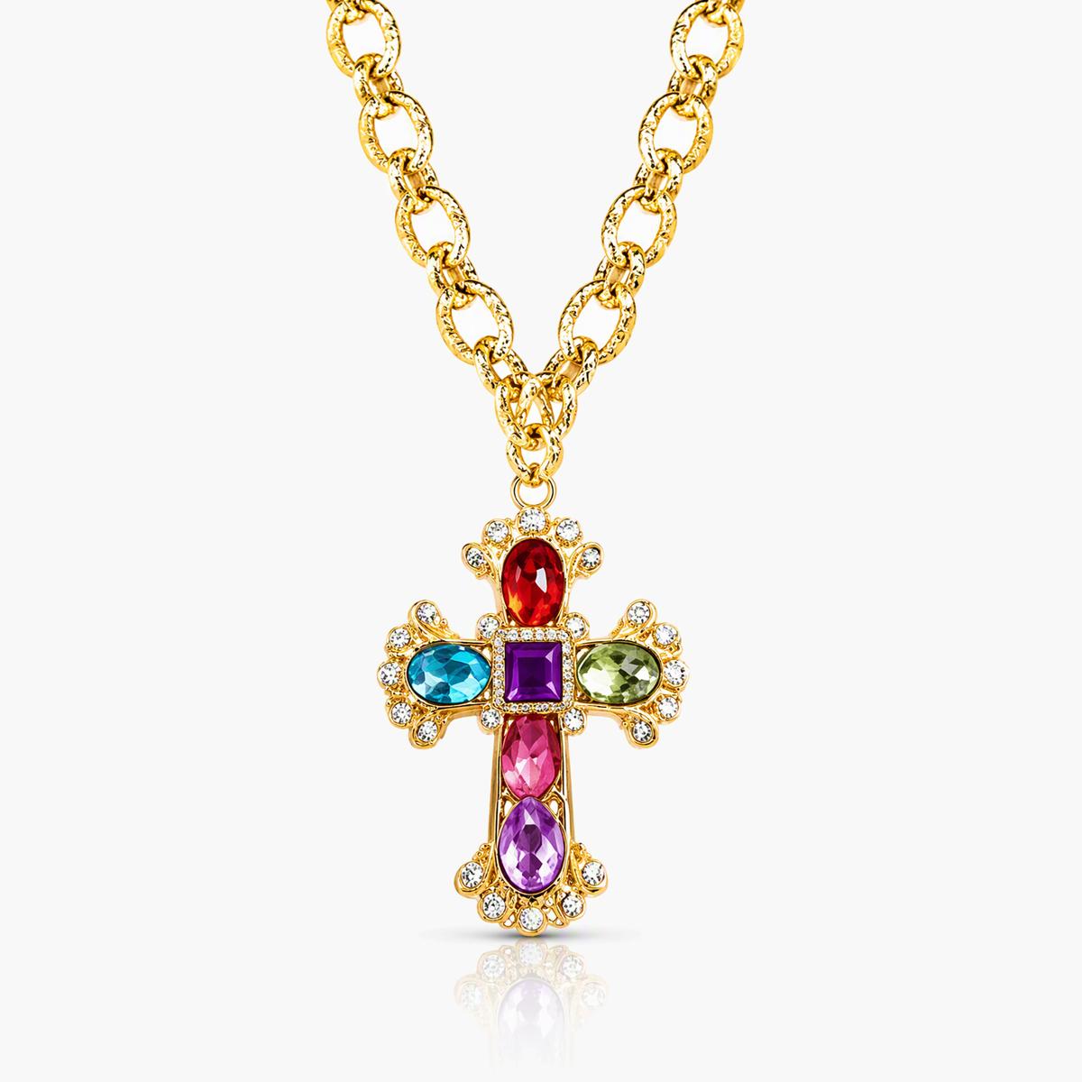 Chunky Cross Pendant Necklace