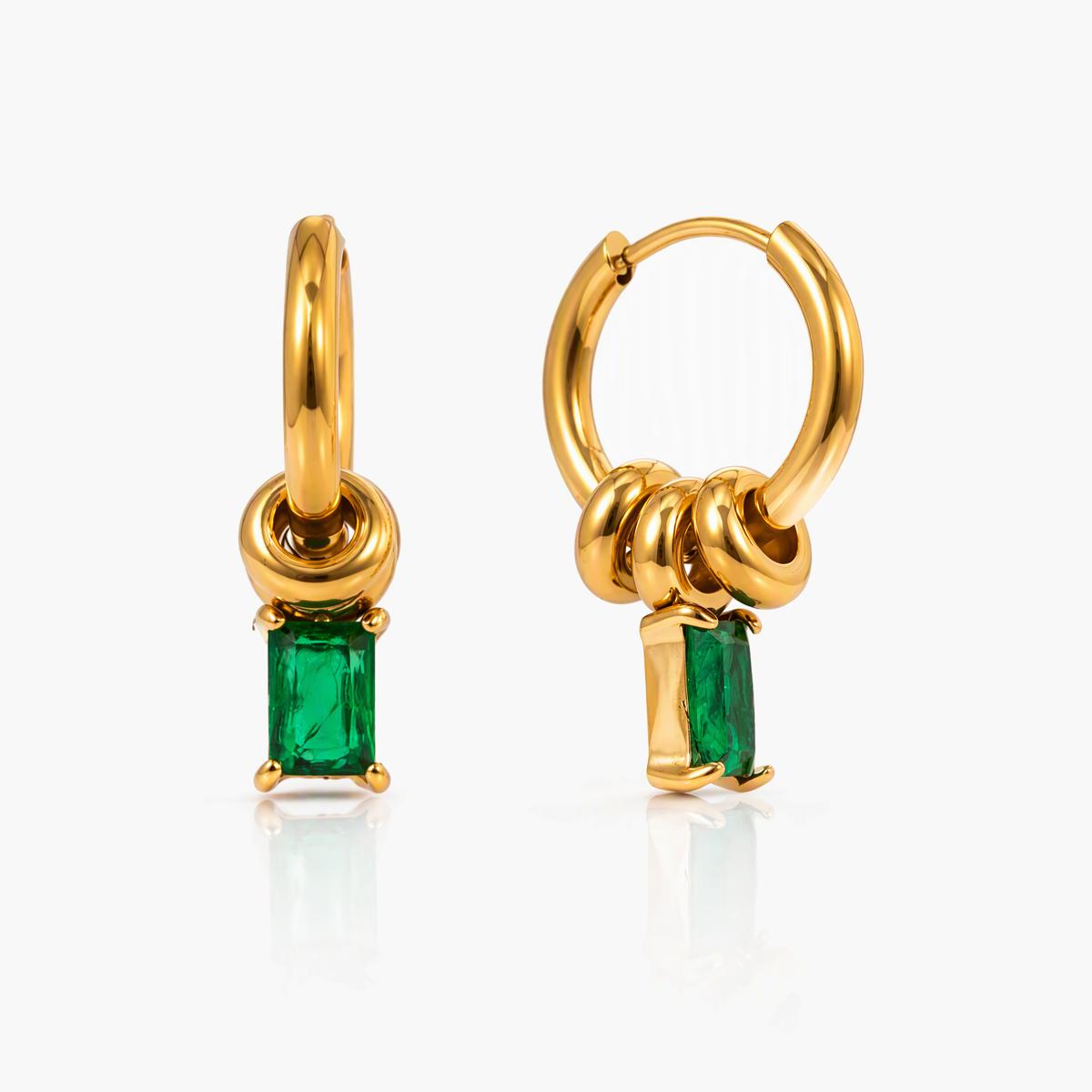 Love Knot Stone Huggie Earrings