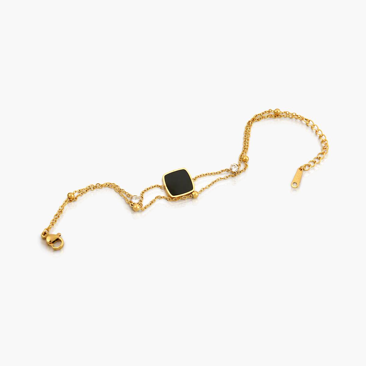 Dainty Square Double Chain Bracelet
