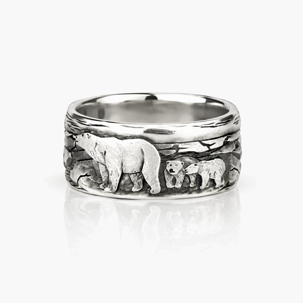 Vintage Polar Bear Band Ring