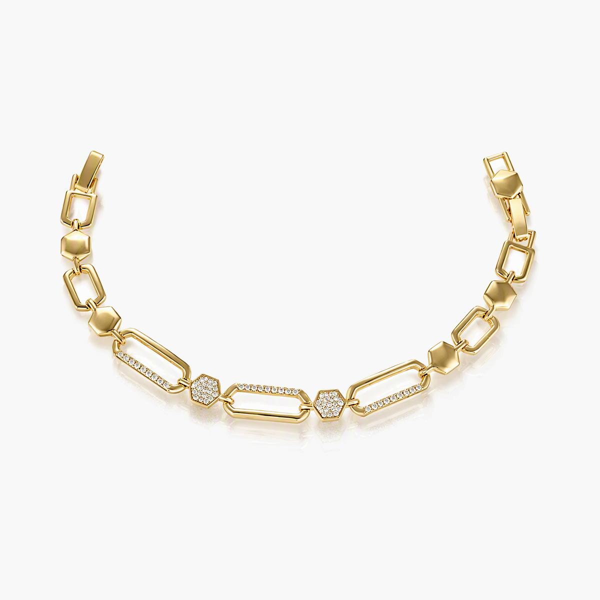 Geometric Link Chain Bracelet