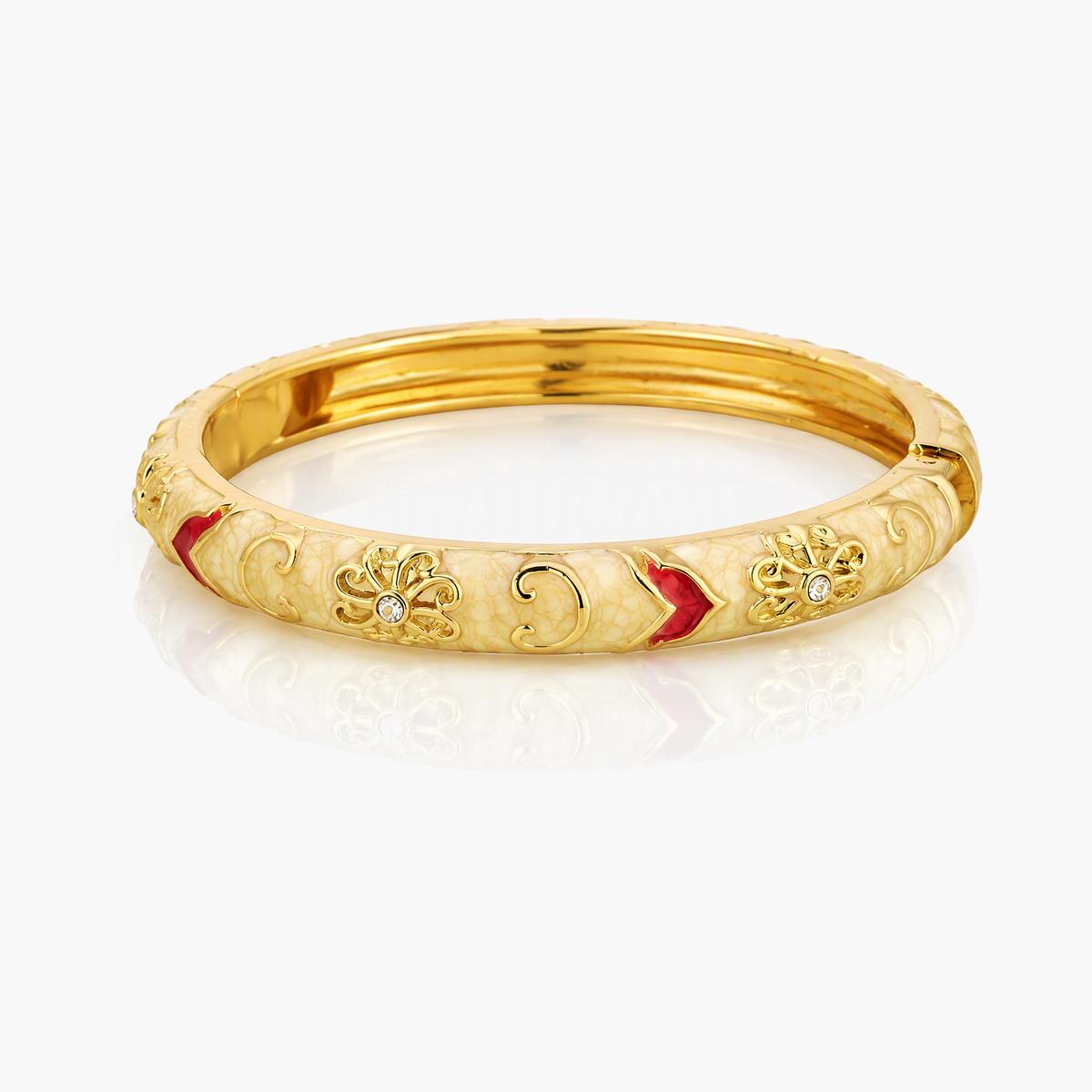 Elegant Floral Enamel Bangle