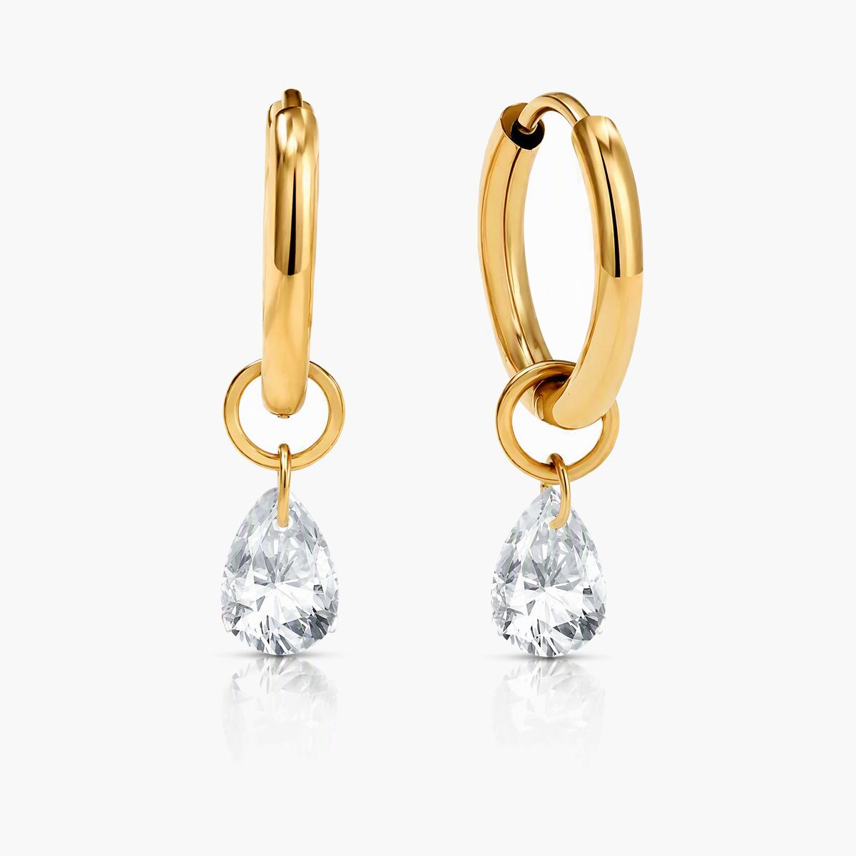 Dainty Drop Charm Huggie Earrings