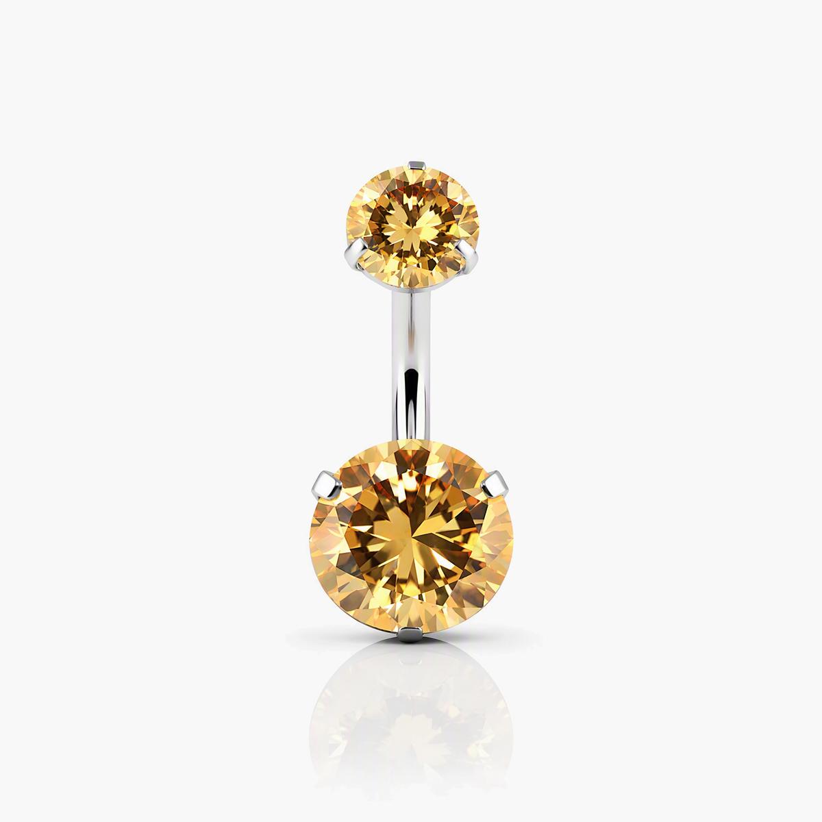 Double Stone Belly Ring