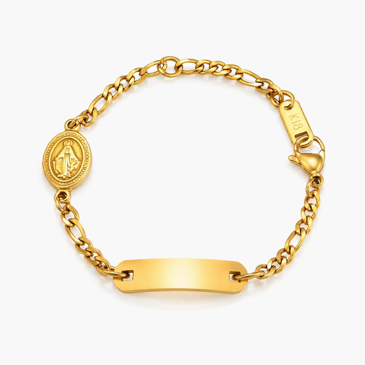 Miraculous Medal ID Plate Bracelet