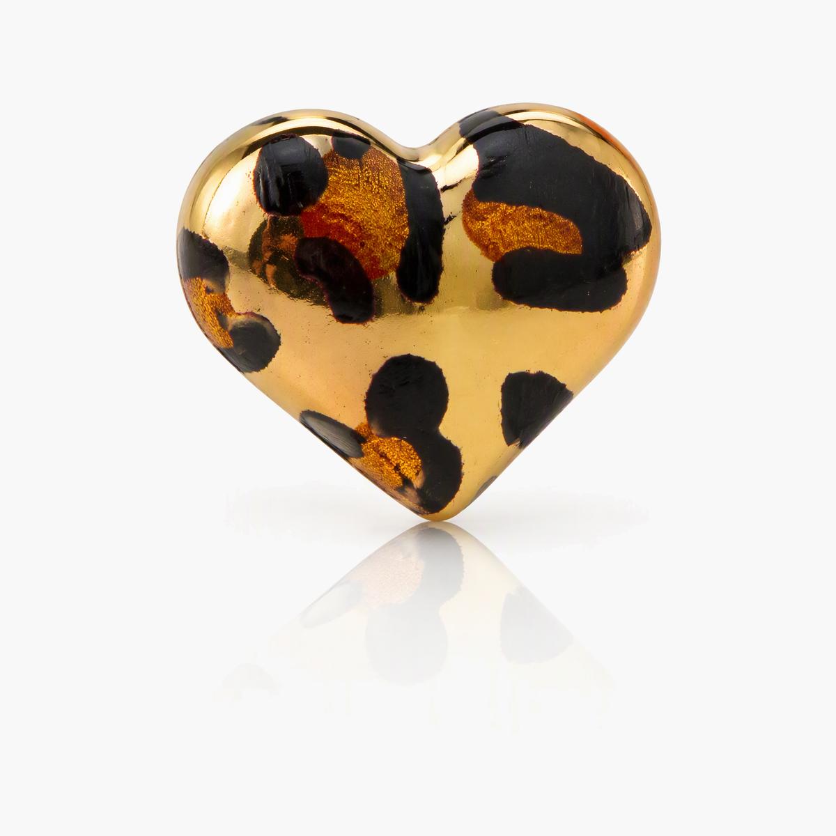 Leopard Heart Stud Earrings