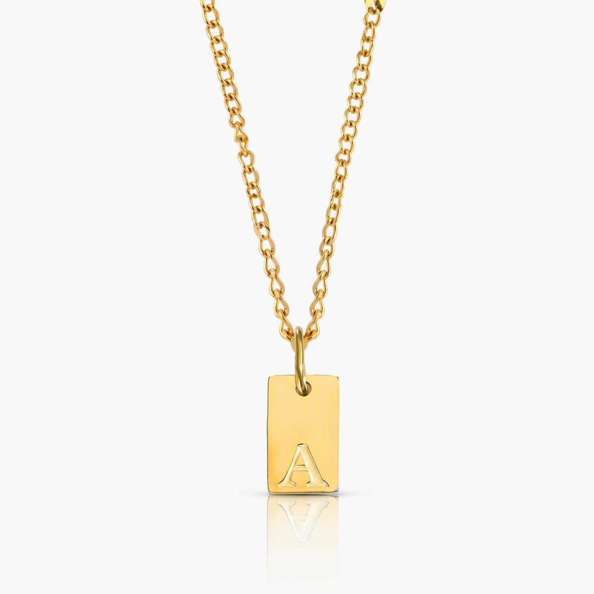 Minimalist Letter Bar Pendant Necklace