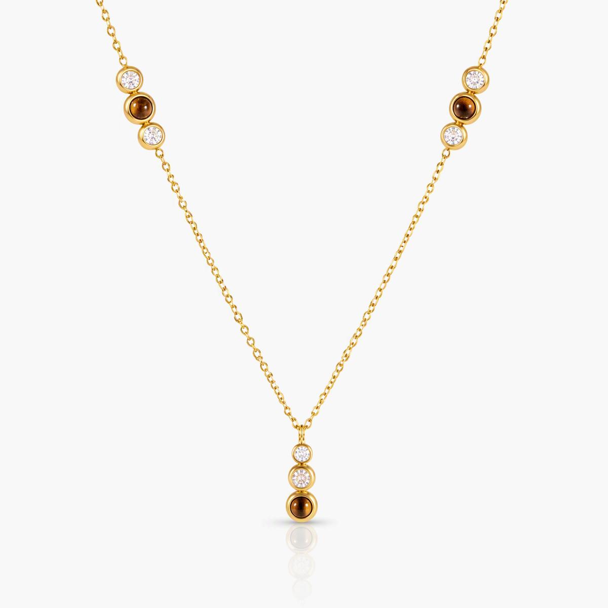 Dainty Three-Stone Station Necklace