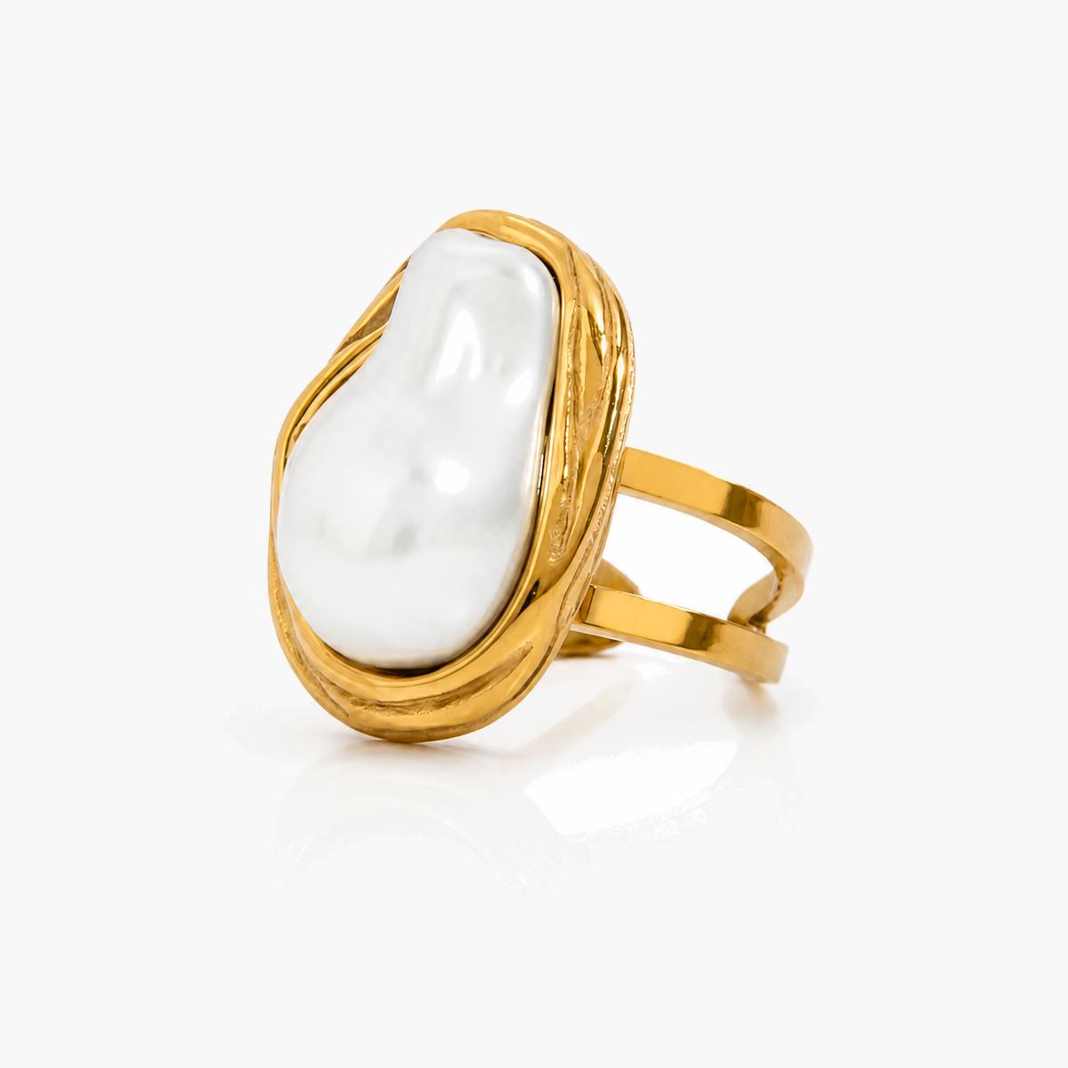 Trendy Baroque Pearl Open Ring