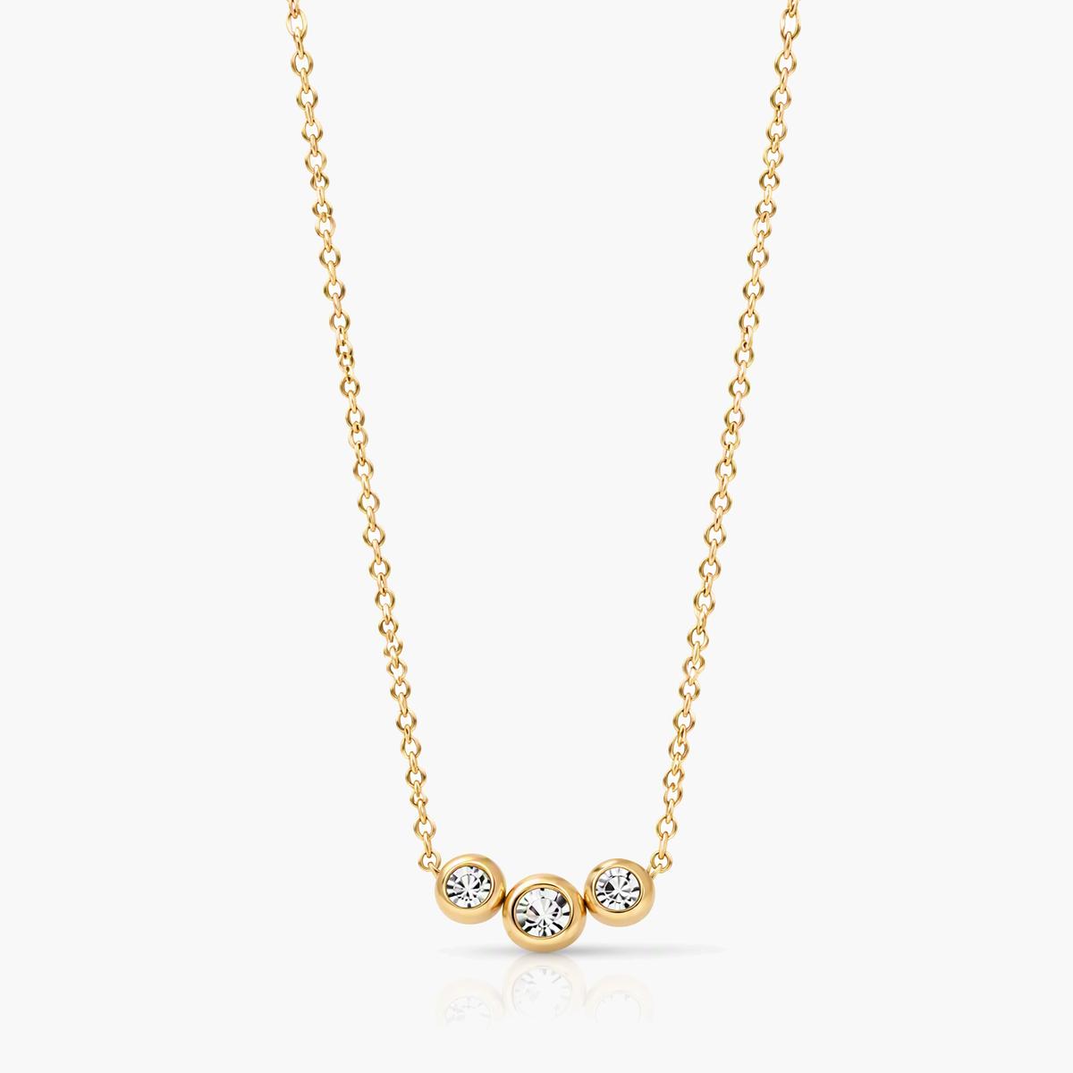 Dainty Three-Stone Cluster Necklace