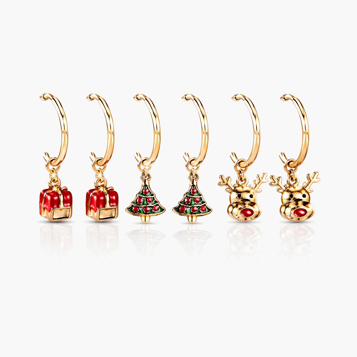 Cute Holiday Motif Stud Earrings