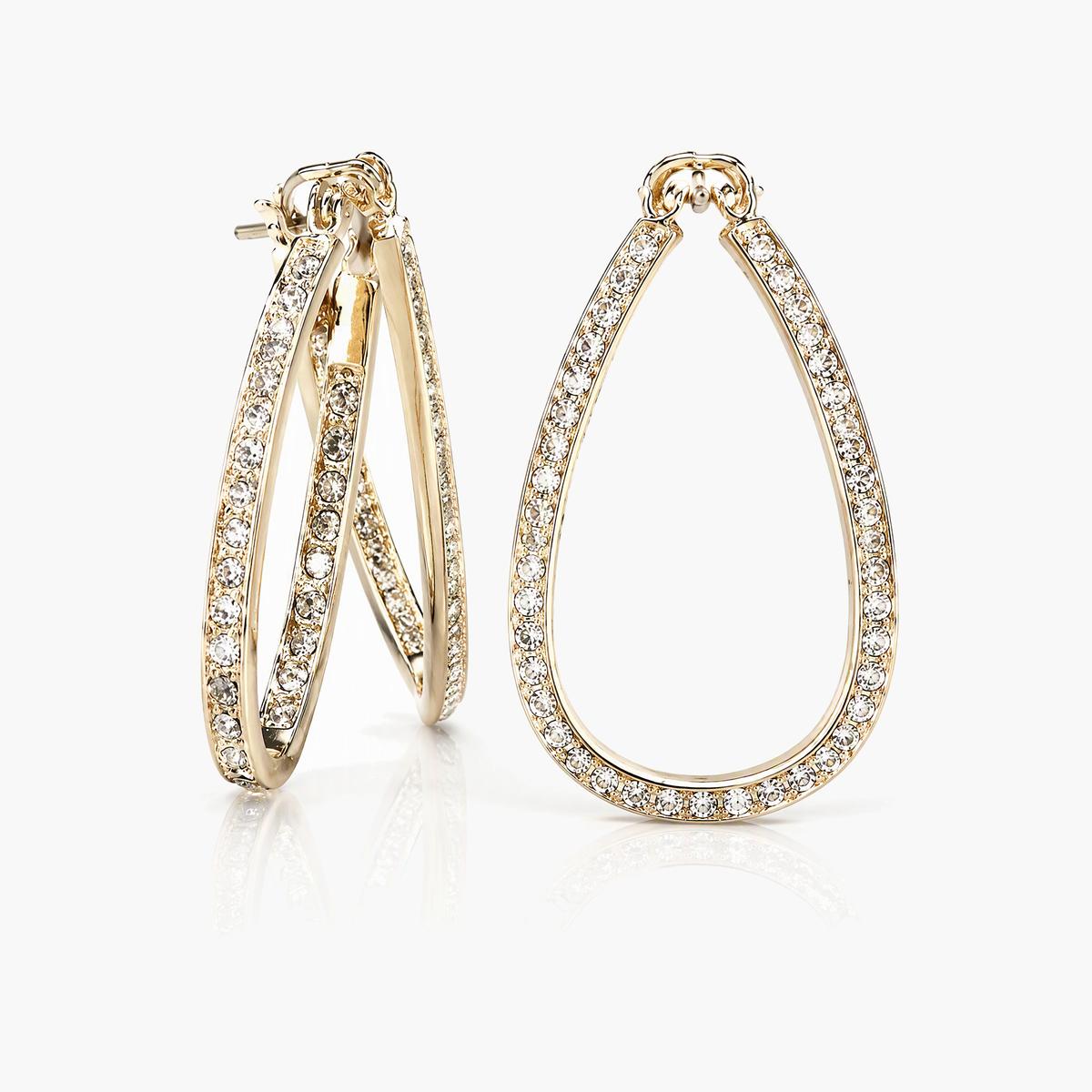 Elegant Paved Hoop Earrings