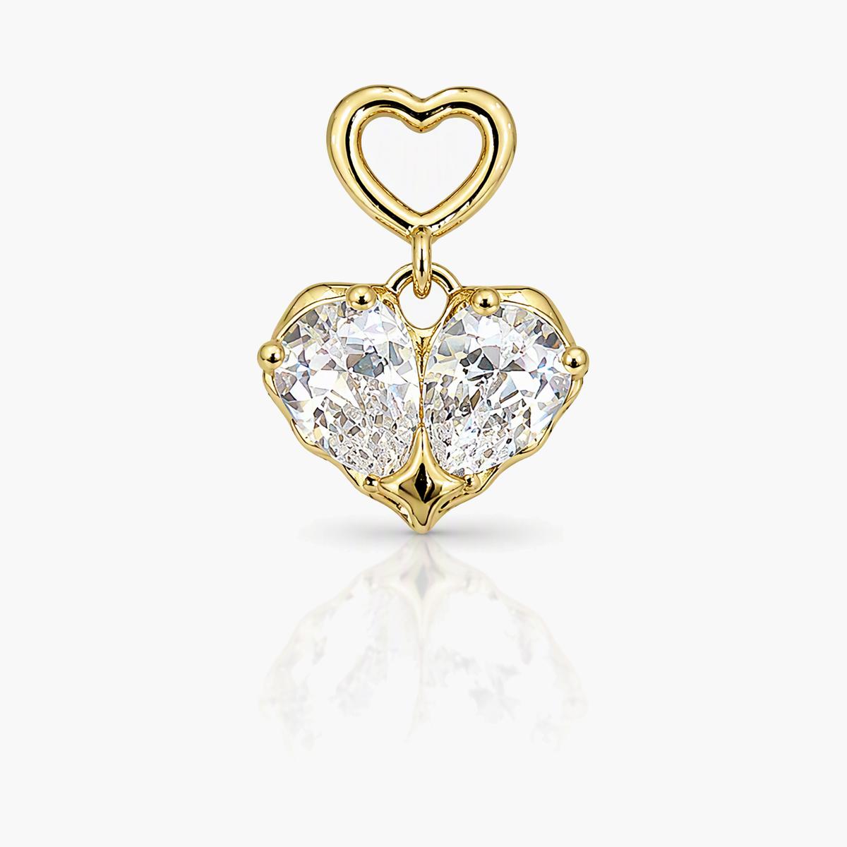 Double Heart Drop Earrings