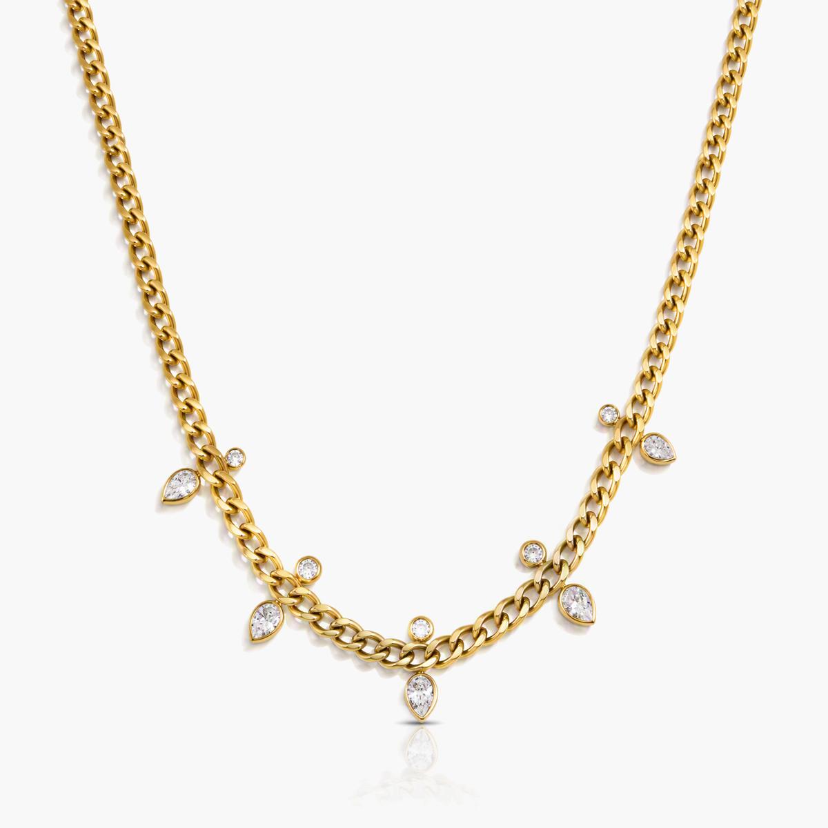 Trendy Curb Chain With Charms Necklace