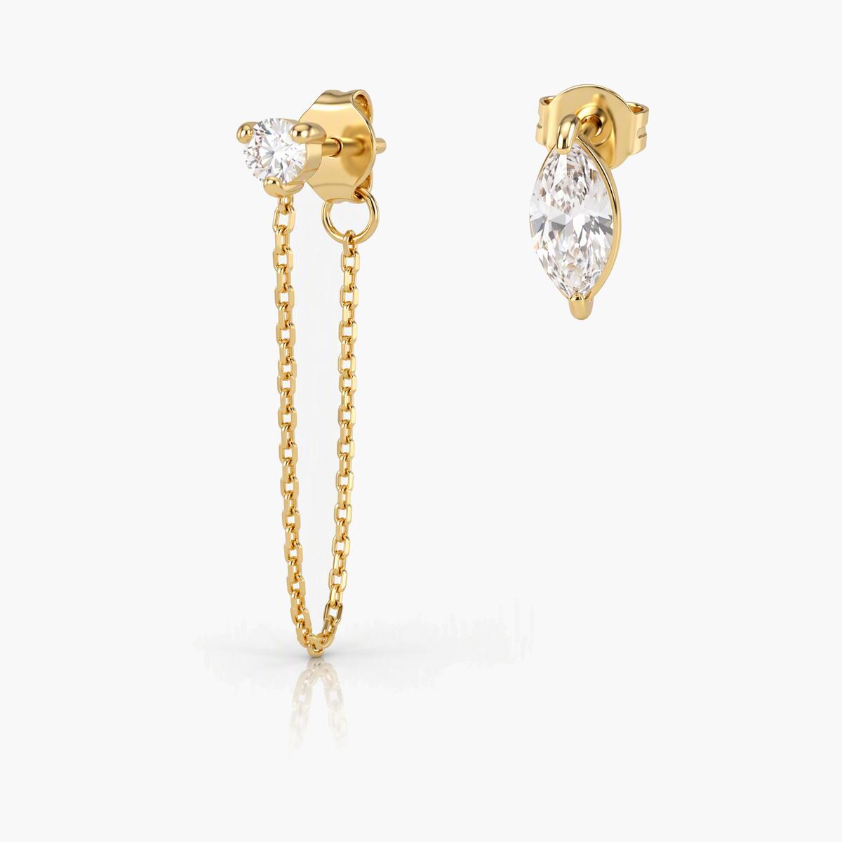Dainty Chain Drop Mismatched Stud Earrings