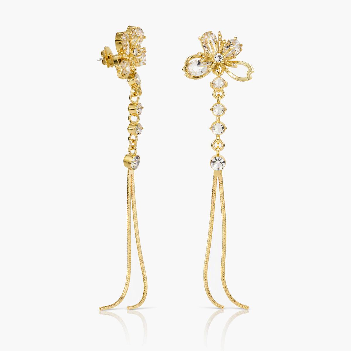 Flower Tassel Drop Earrings