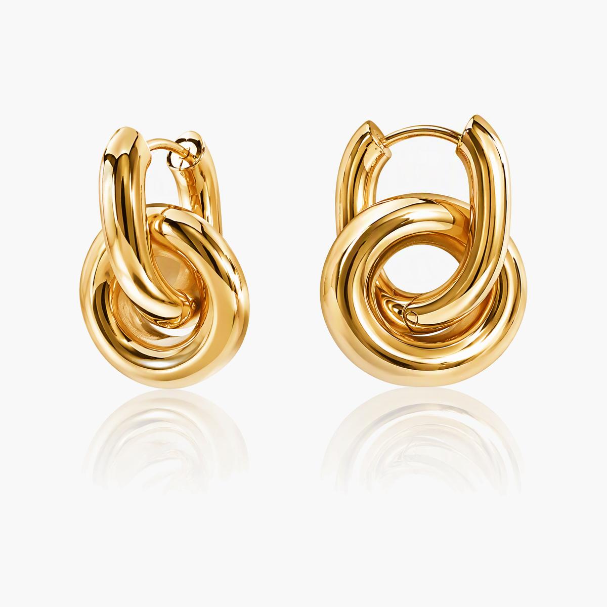 Trendy Love Knot Huggie Earrings