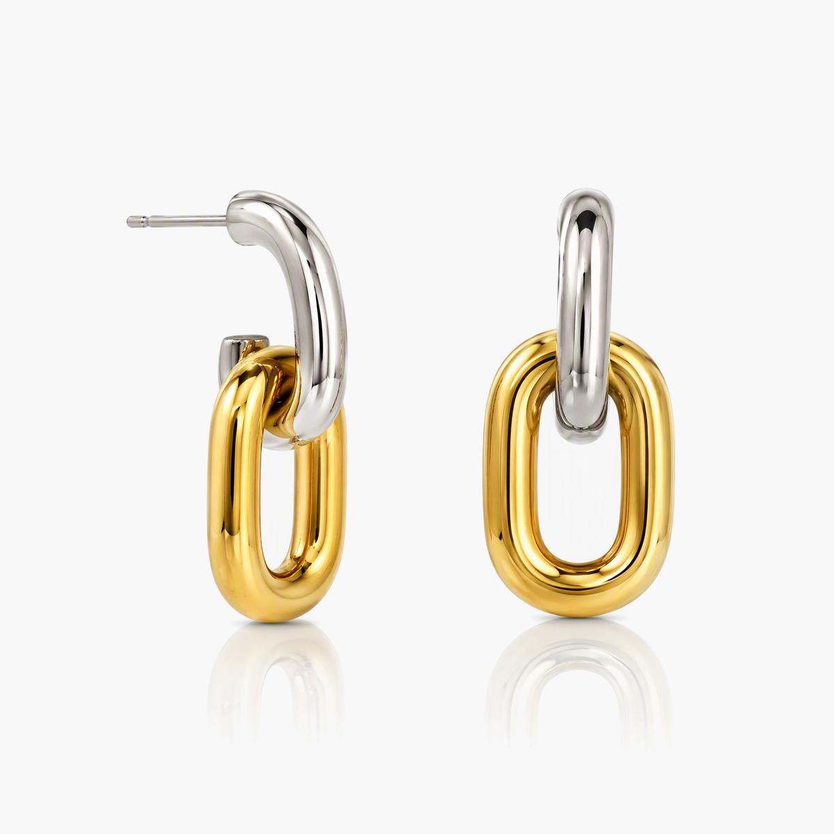 Trendy Interlocking Link Earrings